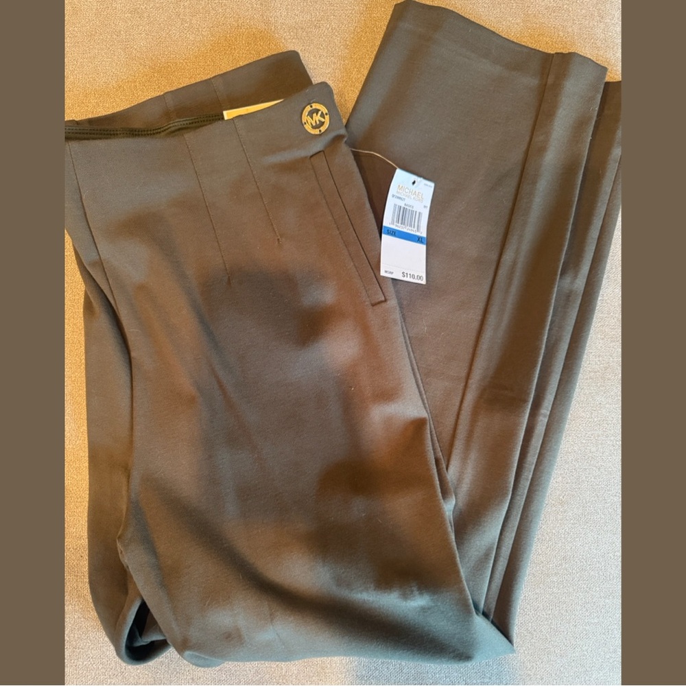 NWT Michael Kors XL Ivy Green Basics Trousers Women’s XL Work Dress Pants
